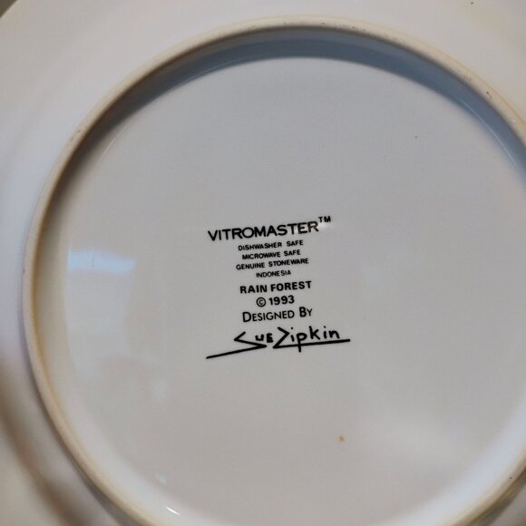Sue Zipkin RAIN FOREST Set of 4 Salad Dessert Plates 7.75" by Vitromaster - Picture 4 of 5